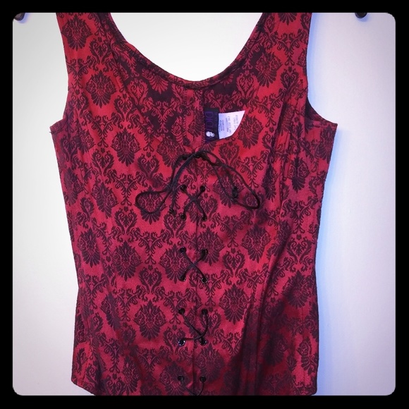 Morbid Threads Tops - Rare Morbid Threads Hot Topic Red Corset Top!